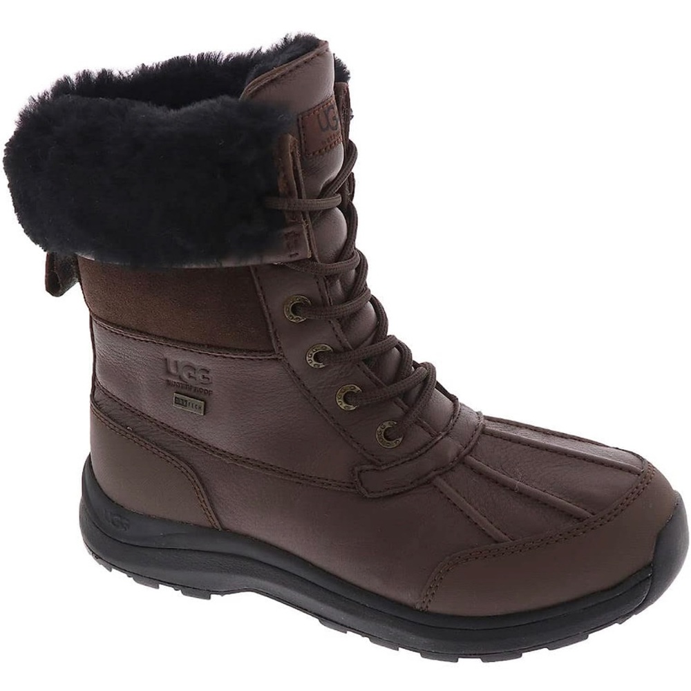 UGG ADIRONDACK III BURNT CEDAR BLACK WATERPROOF LEATHER WOMEN BOOTS SIZE US 6.5